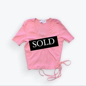 Lisa Says Gah Pink Lucille Wrap Top